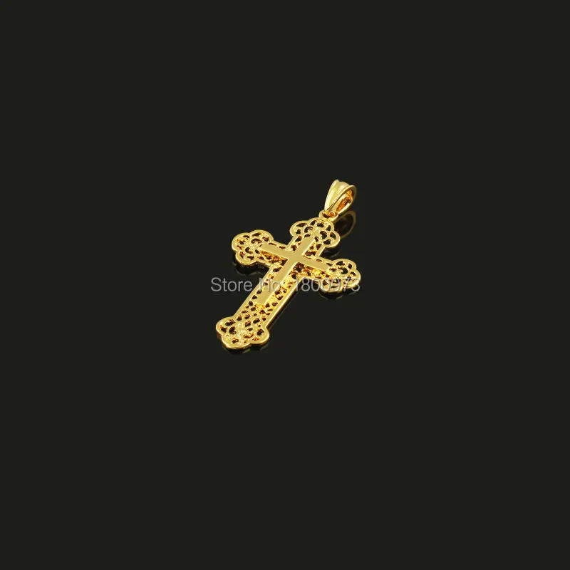 Gold Cross Pendant For Men Women  Gold Color Pendant Necklace African Christian Catholic Jewelry For Unisex