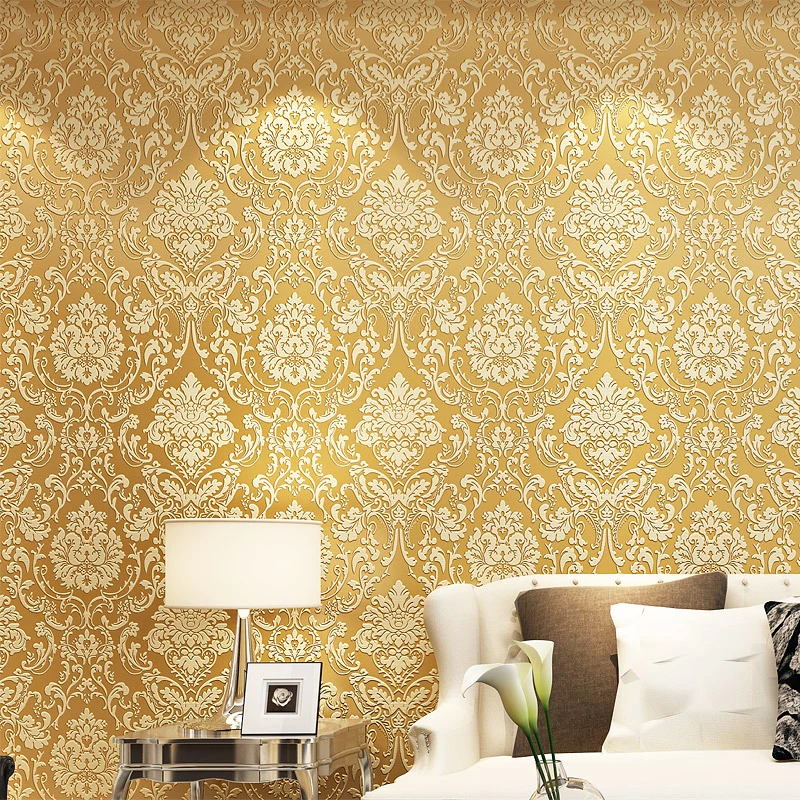 

beibehang Embossed thick 3D non - woven wallpaper non - woven bedroom bedroom living room TV background wallpaper noble blue