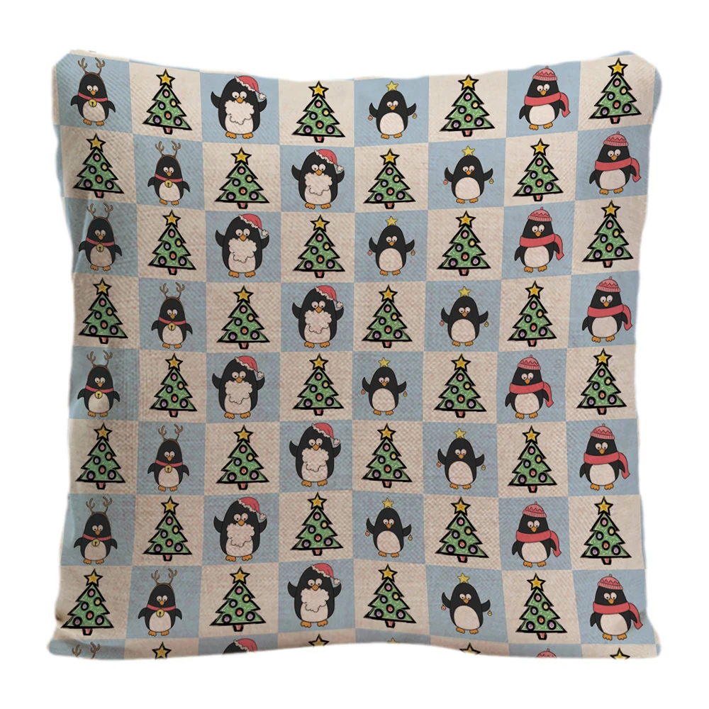 

Penguins And Christmas Trees Throw Pillow Case Decorative Cushion Cover Pillowcase Customize Gift By Lvsure Merry Christmas