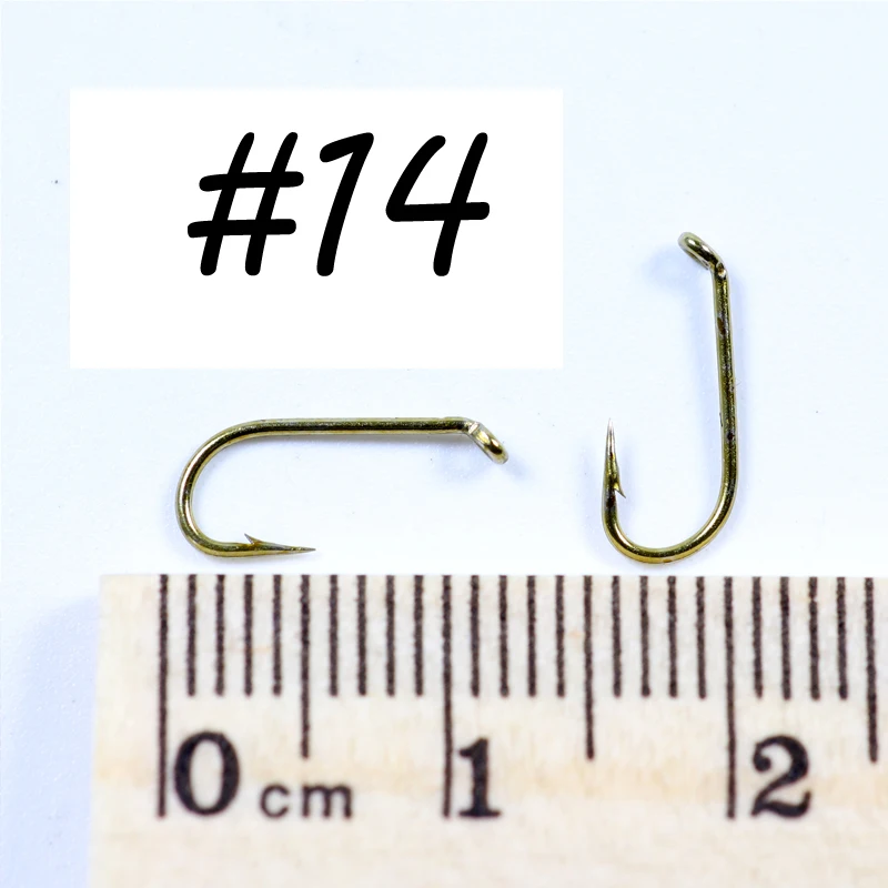 Bimoo 50pcs Fly Fishing Wet Fly Hook 2X Strong Wire Nymph Hook Bronze Finish Fly Tying Material Size #8 #10 #12 #14 #16 #18 #20