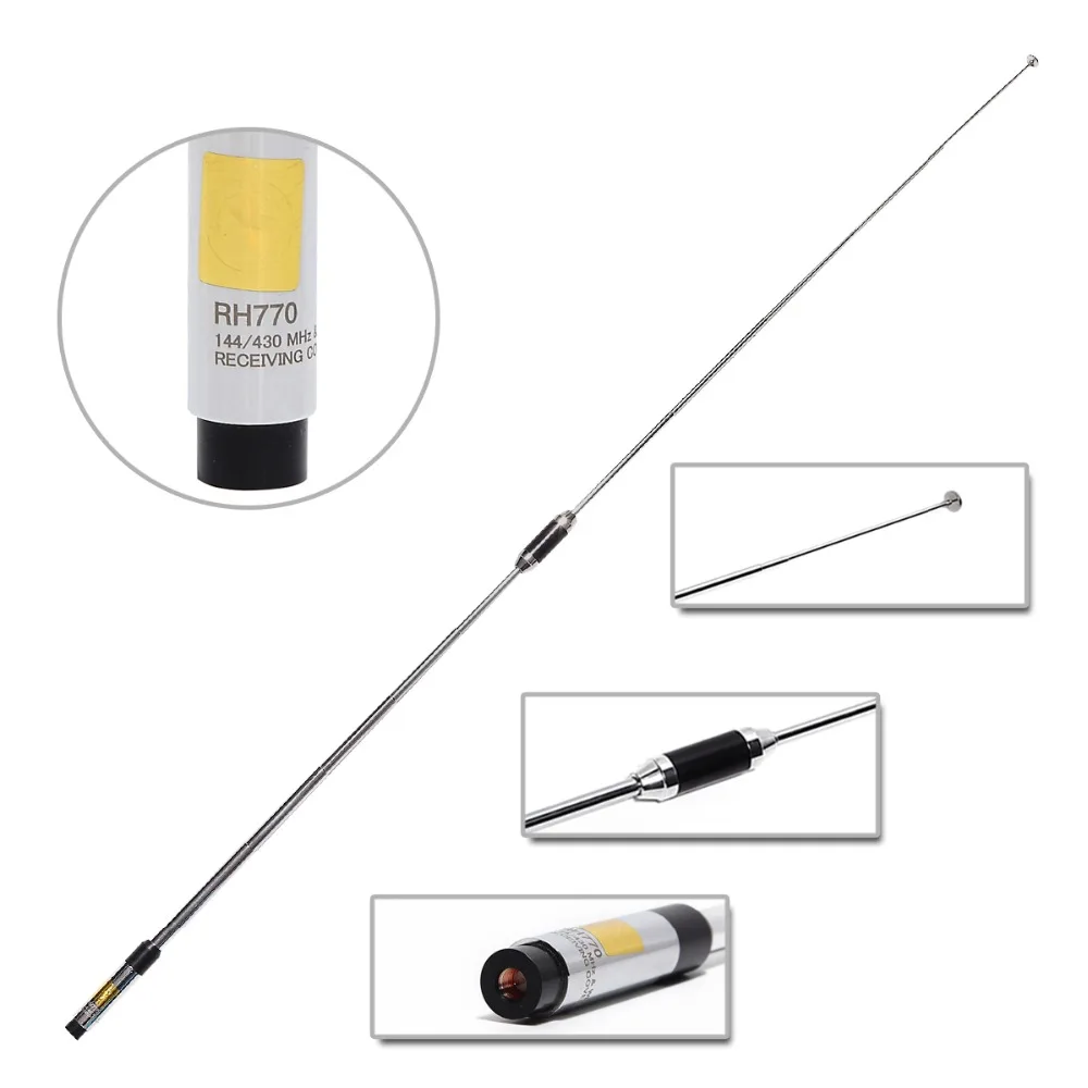 Harvest RH770 Telescopic SMA-Male Dual Band 144/430MHz High Gain Antenna For Baofeng TYT Wouxun Walkie Talkie Two Way Radio