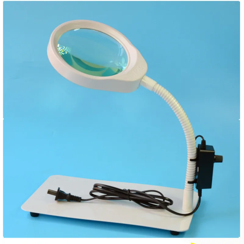 LED Magnifying Lamp 5 X Magnifier and Table & Desk Lamp, Portable Adjustable Magnifying Glass with Light for Seniors Reading