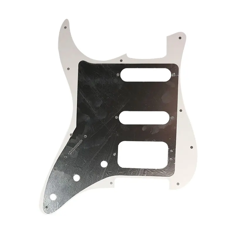 Pleroo Custom Guitar Parts - For 72\'11 Screw Hole Standard St Deluxe Humbucker Hss Guitar Pickguard & Back Plate Scratch Plate