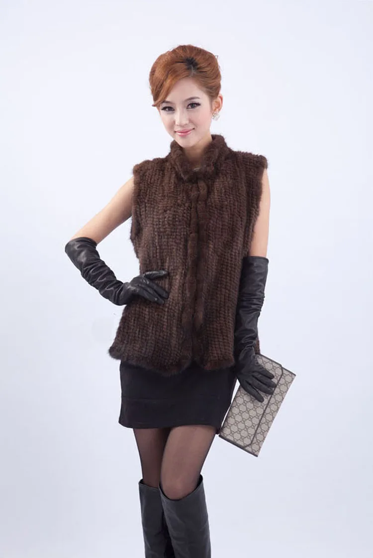 Imagem -03 - Genuine Mink Fur Vest para Mulheres Coletes de Malha Jaqueta de Inverno Recém-chegados