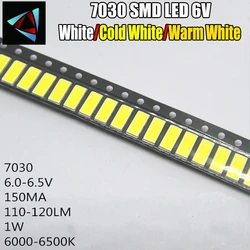 50 sztuk dla LG Innotek LED podświetlenie LED 1W 7030 6V zimny biały do TV smd 7030 led zimny biały 100-110lm 7.0*3.0*0.8mm