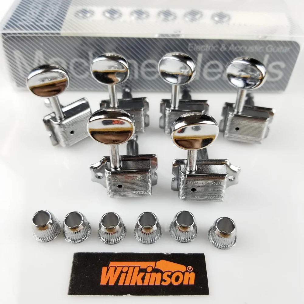 Wilkinson Vintage Nickel Tuners Electric Guitar Machine Heads Tuners For ST & TL Guitar OR Similar WJ-55 Silver Tuning Pegs