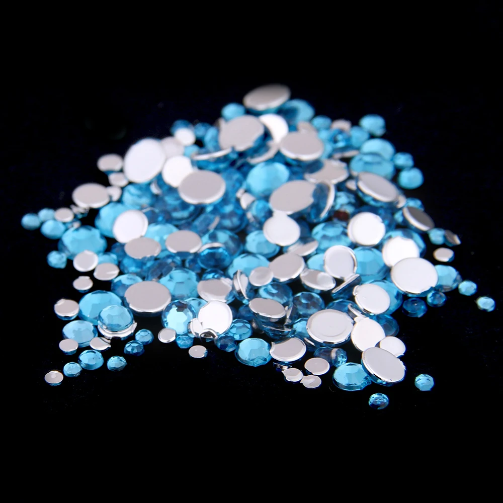 Smart Color Aquamarine Color Acrylic Rhinestones Shoes Sparkling Nail Art Decorations Clothing Decorations Small Pack