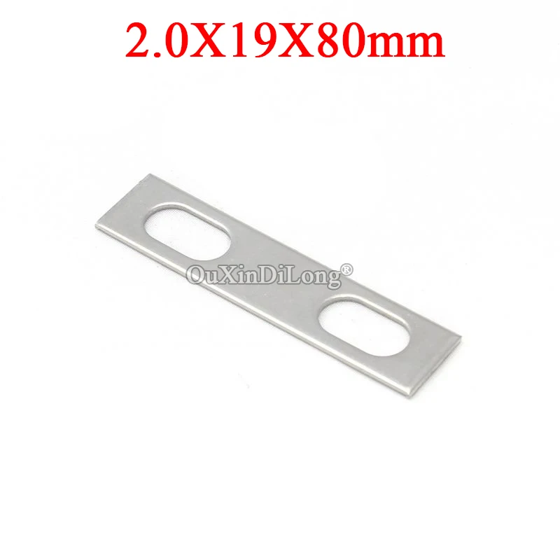 

100PCS Stainless Steel Straight Flat Corner Braces 19x80 Furniture Assembly Splicing Code Board Frame Shelf Connecting Brackets