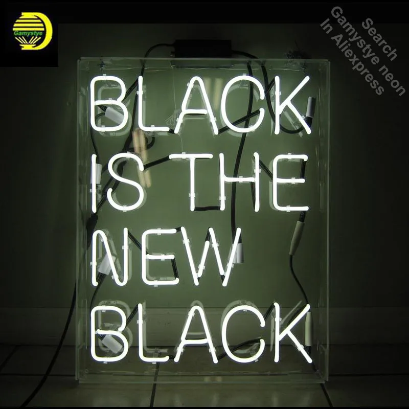 Neon Sign for Black Is the New Black Neon Bulb sign Home Display Handmade Glass tube neon light Sign Room Decor neon Accessories