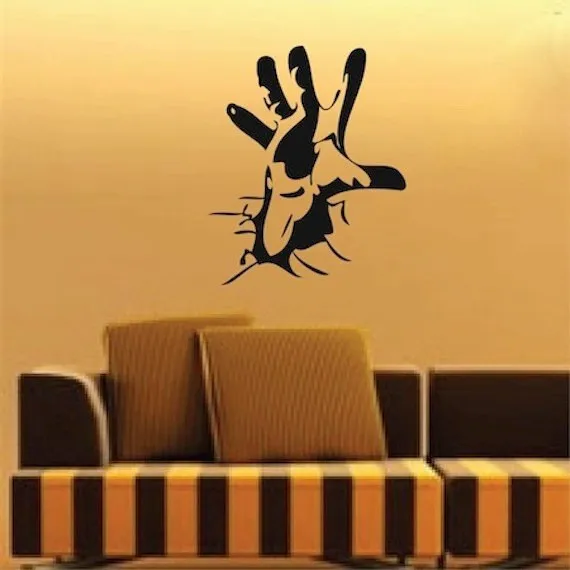 Happy Halloween Personalized Hand Cool Living Room Vinyl Carving Wall Decal Sticker for Holiday party Home Window Decoration