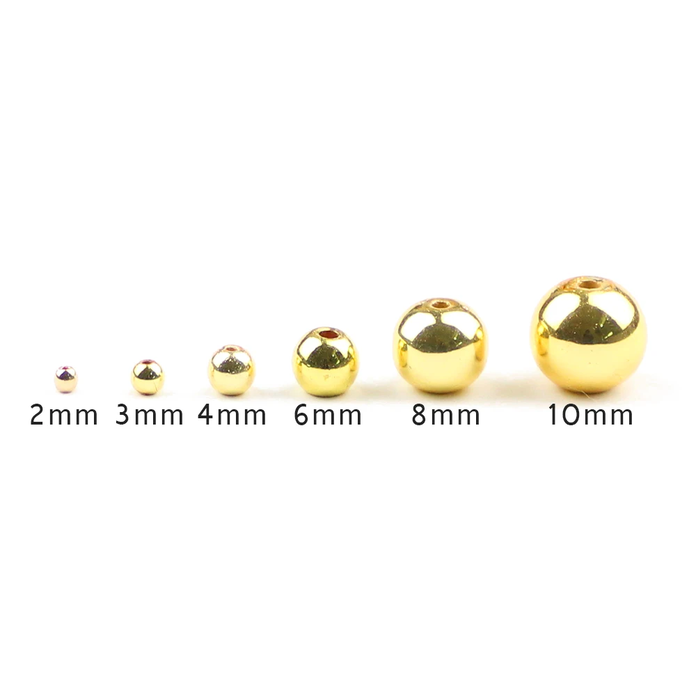 BTFBES Natural Stone beads Gold Color Hematite beads 2 3 4 6 8 10 mm Round Loose beads for DIY Jewelry Bracelet Necklace Making