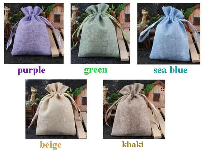20 Pcs/lot 10x15cm Garden Natural Burlap Jute Sackcloth Pouches Fabric Linen Bags With Ribbon Drawstring Can Custom Print Logo