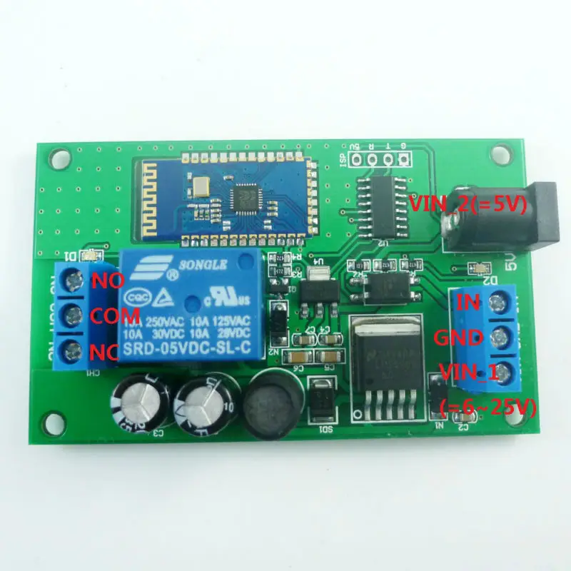 

DC 5V 6V 9V 12V 15V 24V Bluetooth-compatible Relay Module Android APP Mobile Phone Remote Control