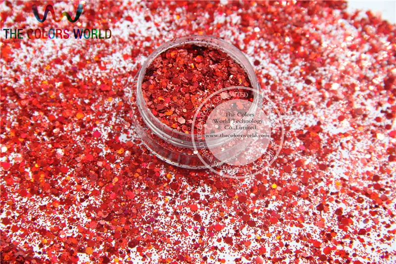 

H321514-146 Mix Holographic Red Colors Hexagon shapes Glitter for nail art and DIY decoration 1Pack =50g