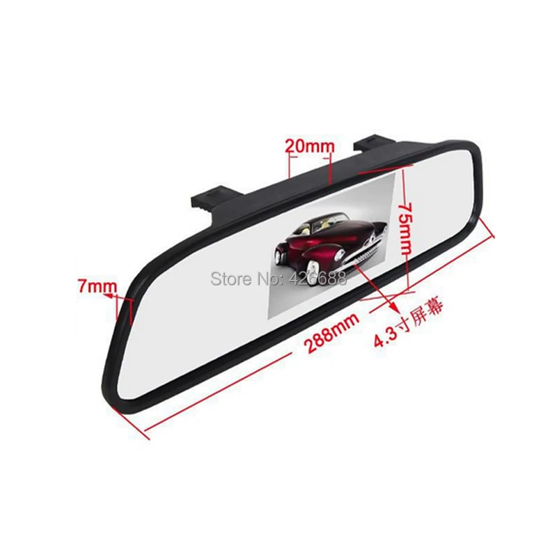 Cámara trasera de coche, espejo retrovisor de 4,3 "para VW Jetta PHAETON/SCIROCCO/SEAT LEON/BORA/EOS/LUPO/BEETLE/GOLF/SUPERB Passat B6 variant