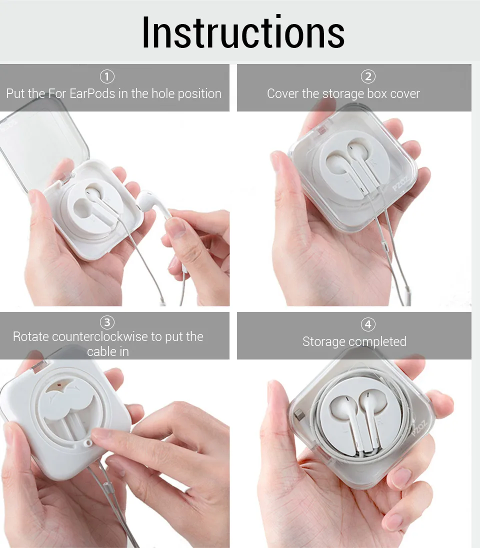 PZOZ Aufbewahrungsbox für Apple Watch Ladekabel, kabelgebundene Kopfhörer, USB-C-Kabel, MacBook-Kabelmanagement-Organizer – Detail 7