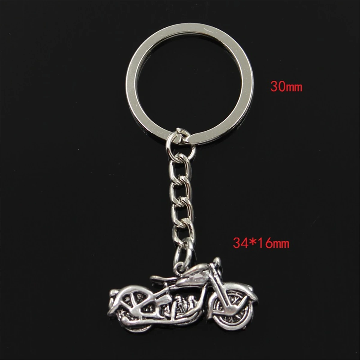 Fashion Motorcycle Motorcross Moto 34x16mm Pendant 30mm Key Ring Chain Bronze Silver Color Men Car Gift Keychain Dropshipping