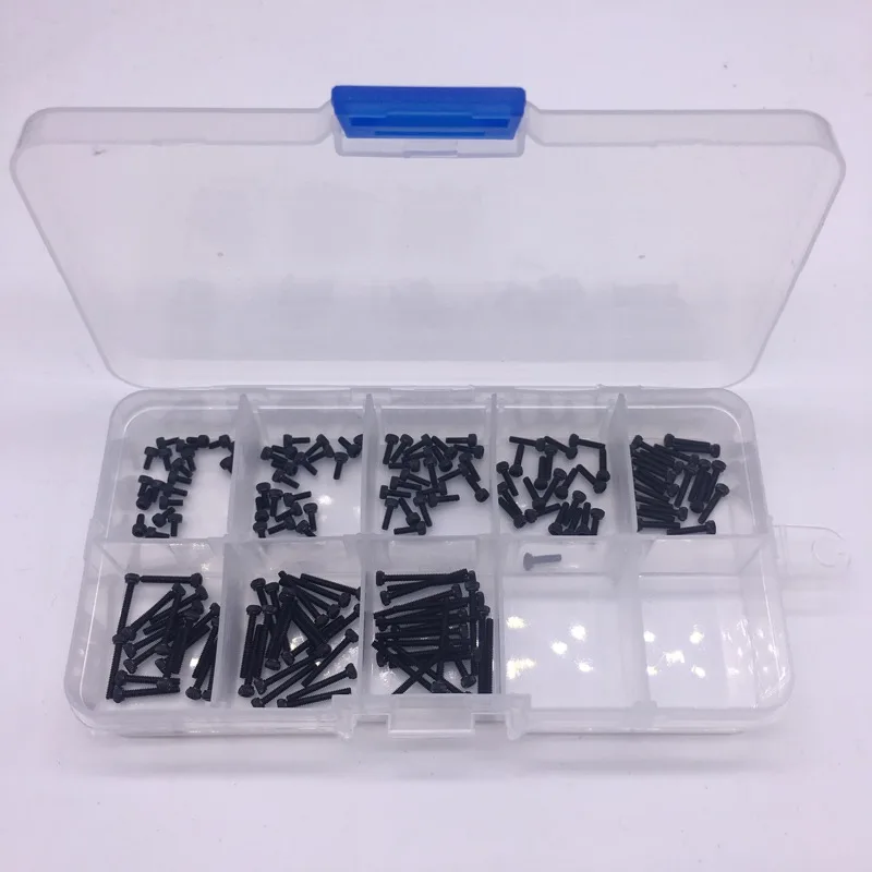 

M1.6 Screws Accessories Kit Hex Socket Head Cap Screws Grade 12.9 Black DIN912 Pack 180 Pcs