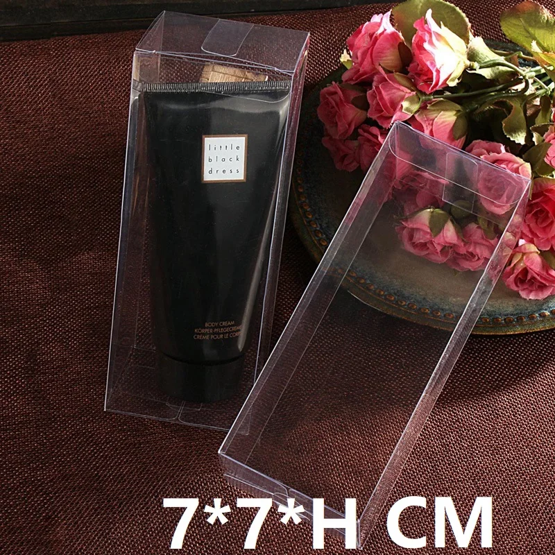 7*7*Hcm Large Transparent Clear PVC Candy Boxes Wedding Favor Chocolate Boxes Gift Display Box Food Packing Event&Party Supplies