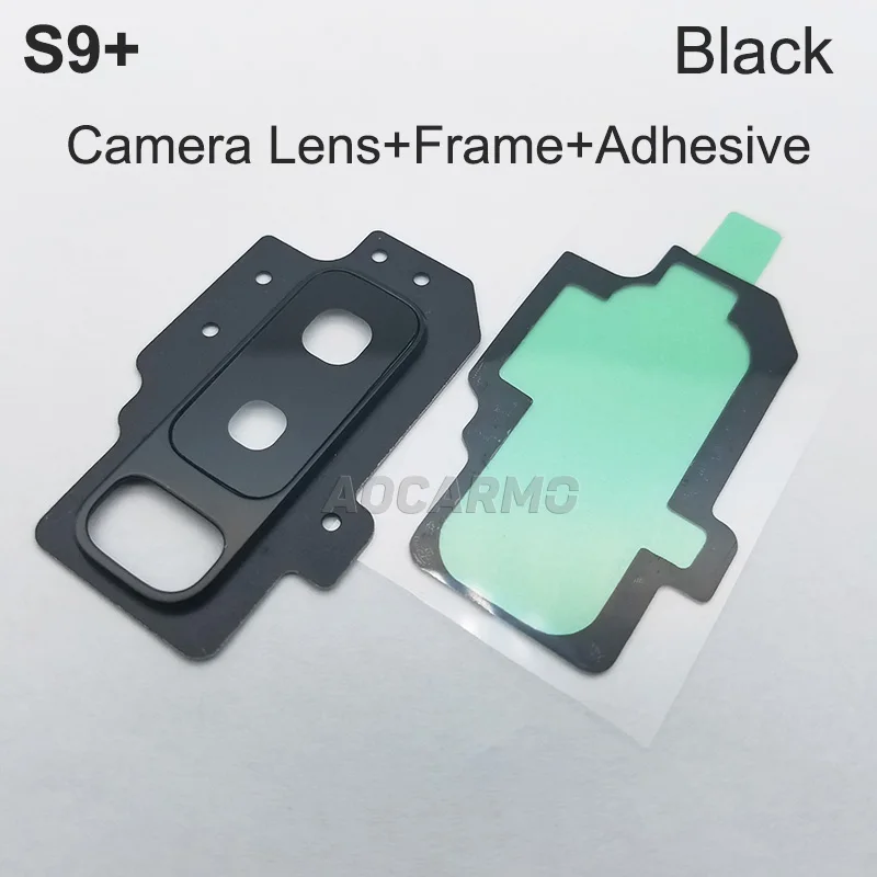 Aocarmo Rear Back Camera Lens Glass Ring Cover With Frame Adhesive For Samsung Galaxy S9+ SM-G9650/DS Plus 6.2\