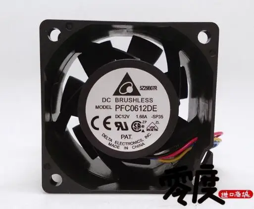 Wholesale:  12V Delta PFC0612DE 1.68A 6 cm 60*60*38 4 line double ball fan inverter