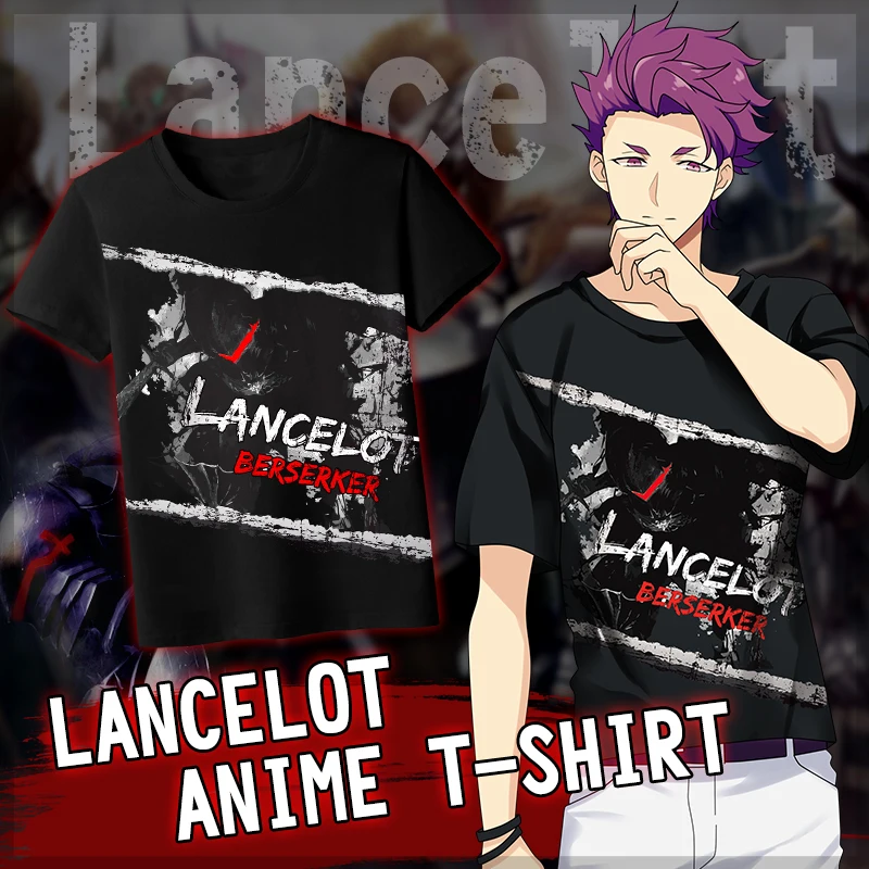 Anime JK Fate Zero Cosplay Shirts Fate Grand Order FGO Berserker Sir Lancelot T-Shirt Tops Tee Women Men t shirt tshirt