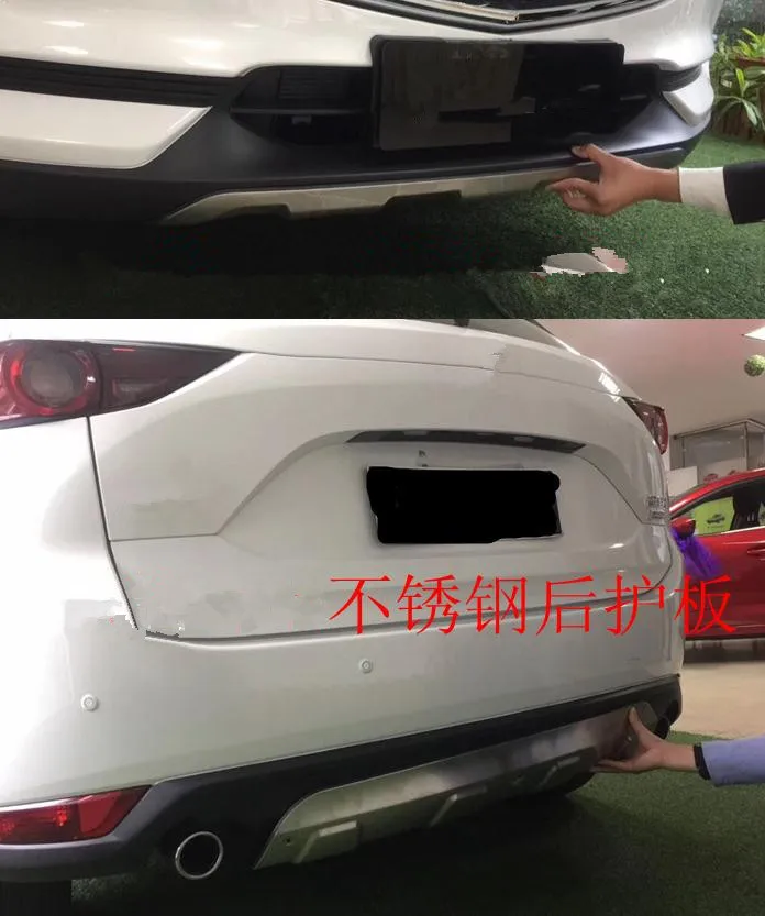 Auto parts modeling Stainless Steel Front + Rear Bumper Diffuser Protector Guard Skid Plate  For New MAZDA CX-5 CX5 2017 2018