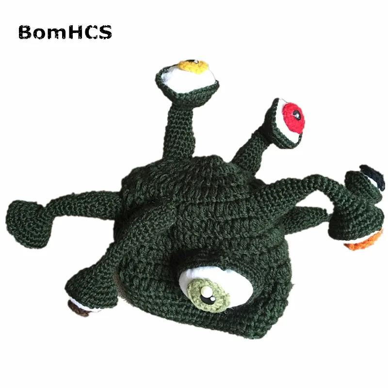 BomHCS Novelty Octopus Parasitic Beast Beanie Handmade Crochet Hat Men\'s Winter Warm Cap Party Gift