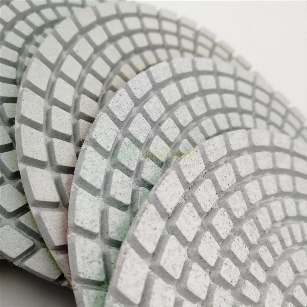 SHDIATOOL 7pcs #50-3000 Diamond Flexible Wet Polishing Pads Set 100mm Sanding Discs White Bond Abrasive Plate Granite Marble