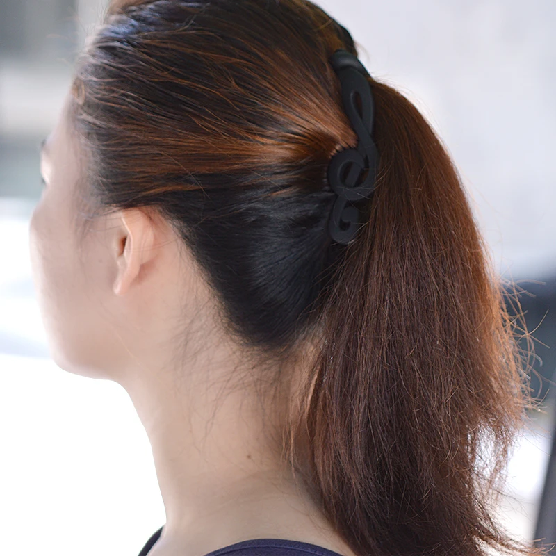 Women headwear black  hair clip banana cute hair grip vintage ponytail holder fashion hair accessories for women image 3