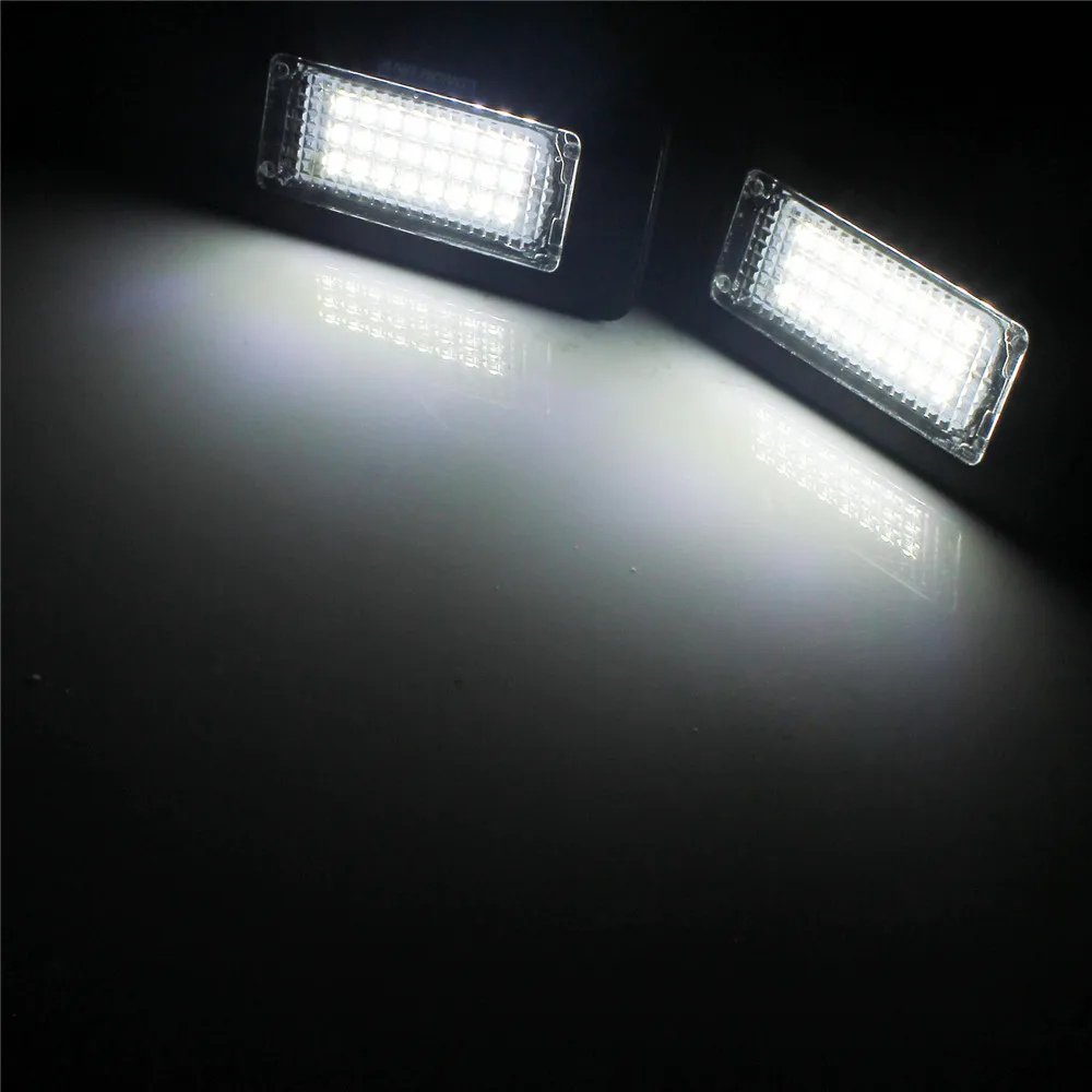 ANGRONG White LED License Number Plate Light Lamp Canbus For BMW 3 5 Series E90 E91 E92 E93 E39 E60 M5 E61 F10 F11