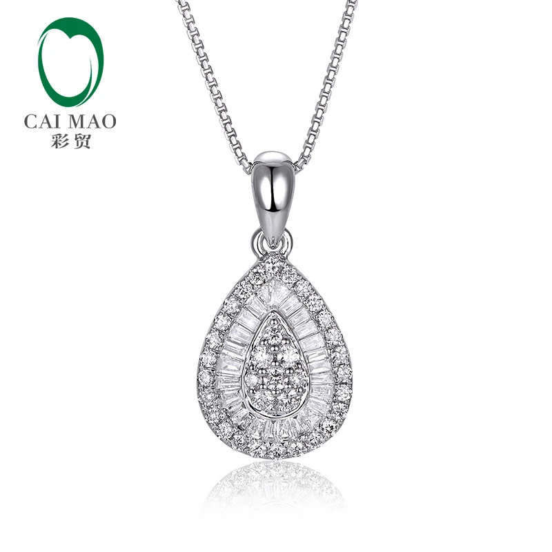 

Caimao Jewelry 14kt White Gold 0.53ct Diamond Engagement Pendant Free Shipping