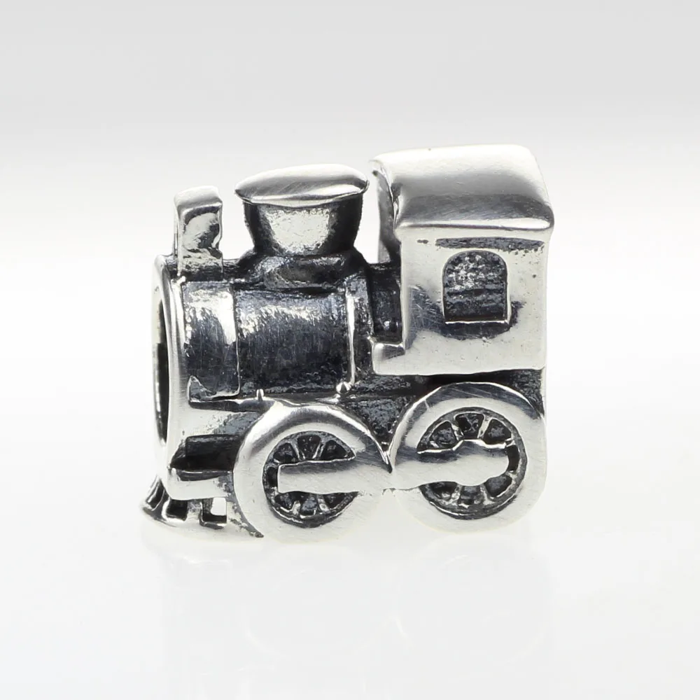 925 Sterling Silver Charm Bead Steam Train(internal screw thread) and Motorcycle Charm Fit European Charm Bracelet Chain DIY