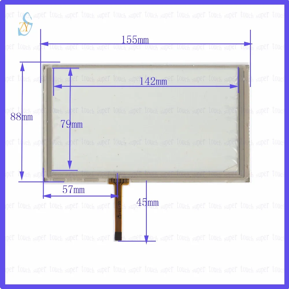 

4-проводная резистивная сенсорная панель ZhiYuSun HLD-TP-2544 6,2 дюйма для автомобильного DVD-плеера, стекло для GPS-навигатора 155*88 это совместимо