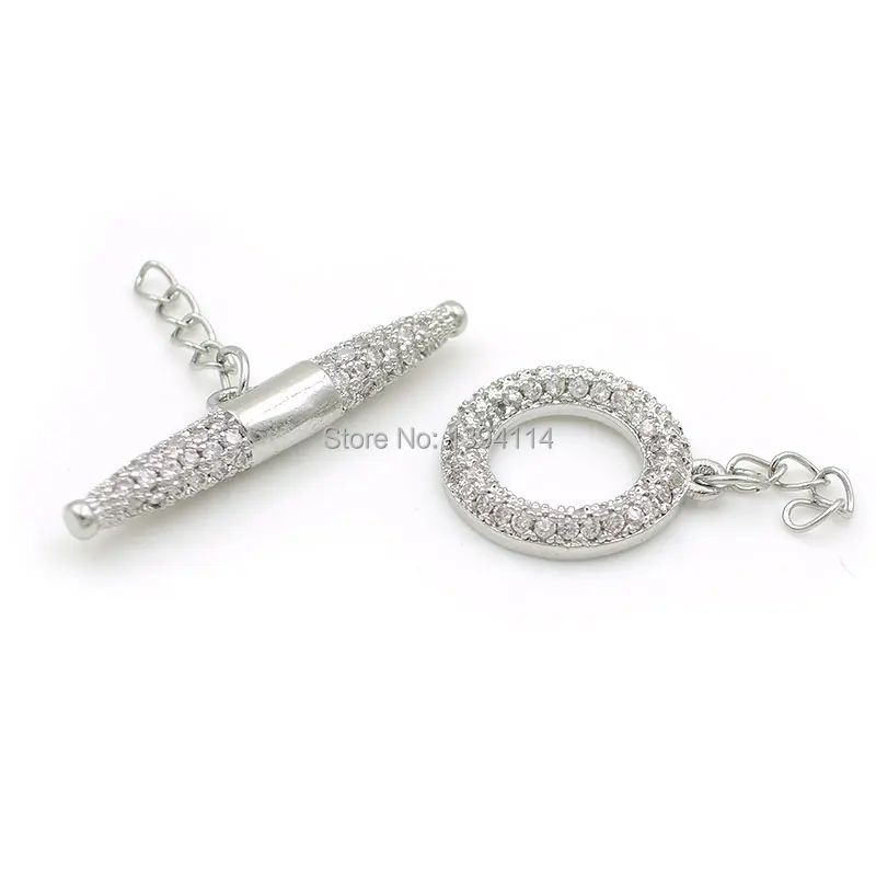 27*6*4mm Micro Pave Clear CZ Clasps Fit For Making DIY Bracelets Or Neckalces Jewelry