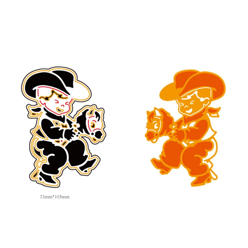

AZSG Cowboy Boys Cutting Dies For DIY Scrapbooking Card Making Decorative Metal Die Cutter Decoration