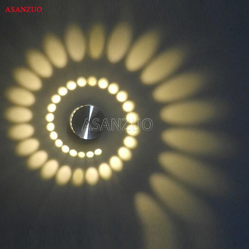 

110V 220V Aluminum Spiral LED wall lamp Bedroom Bedside Lamp Living Room Bar KTV Corridor Aisle Sconce ceiling lamp