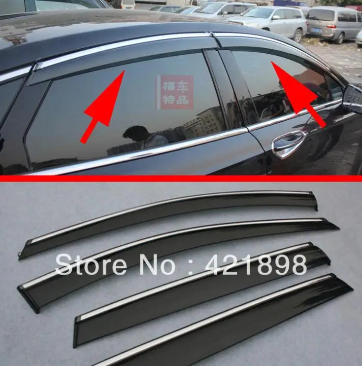 For Ford Mondeo Fusion 2013 2014 2015 Window Wind Deflector Visor Rain/Sun Guard Vent Car Accessories Stickers