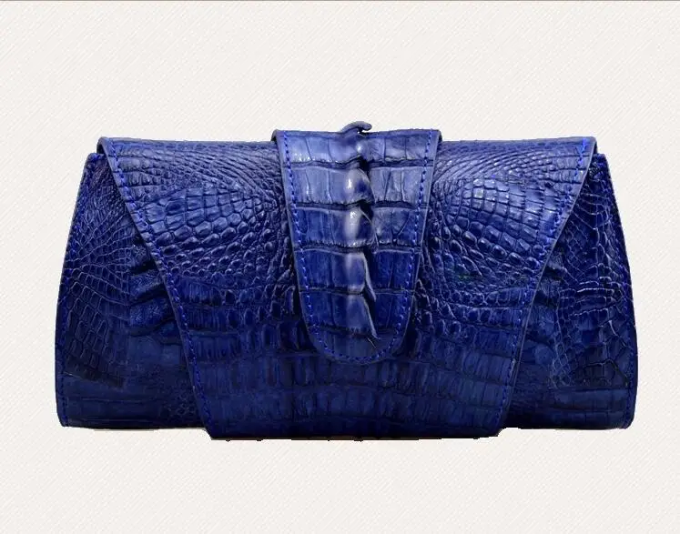 100% genuine crocodile leather skin women clutch wallet, 2016  fashion alligator skin women  Evening clutch cross body bag