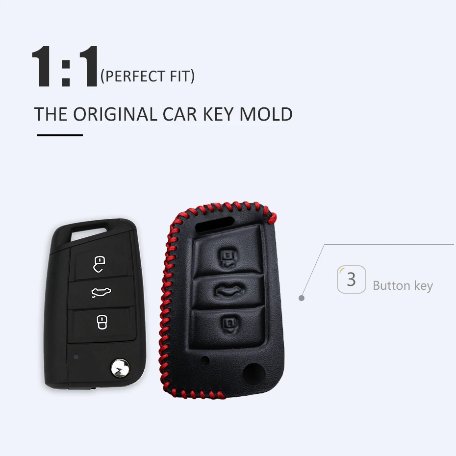 Leather Car Key Case Cover Protection Shell Skin For Skoda Octavia Combi A7 Rapid Yeti Fabia Superb Car Keyring Keychain