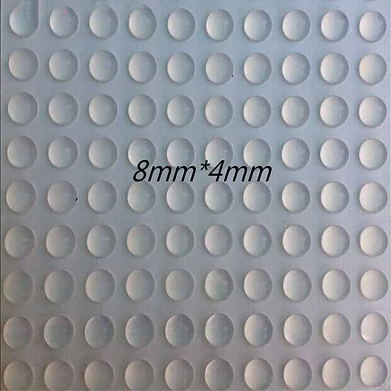 

500pcs 8mm x 4mm clear anti slip silicone rubber plastic bumper damper shock absorber self-adhesive silicone feet pads