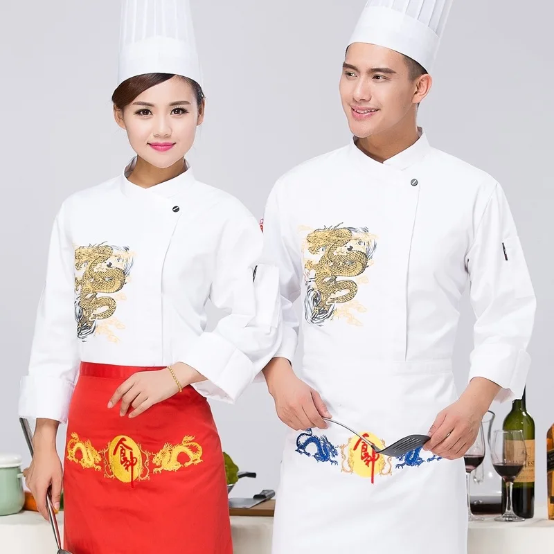 Adult Chef Uniform Kitchen Work Wear Long Sleeved New Arrival Baker's Clothes Restaurant Hotel Kitchen Suit Uniform B-5598