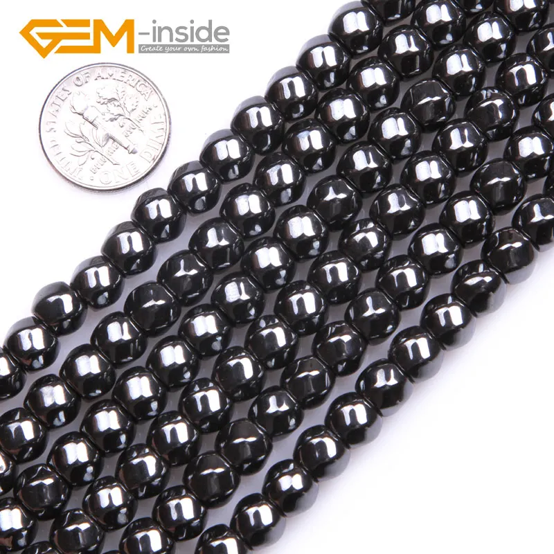 Assorted Sizes Twist Natural Black Magnetic Hematite Loose Beads For Jewelry Making 15\