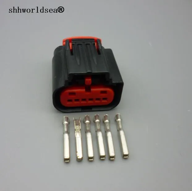 

shhworldsea 5/30/100sets kit 6pin 6way 1.2mm auto waterproof connectors housing 1438153-5