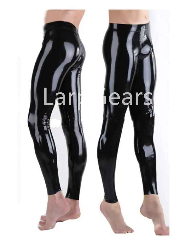 Gratis Bezorging! Handgemaakte Latex Broek Mannen Sexy Rubber Skinny Latex Leggings 3D Cut Aangepaste