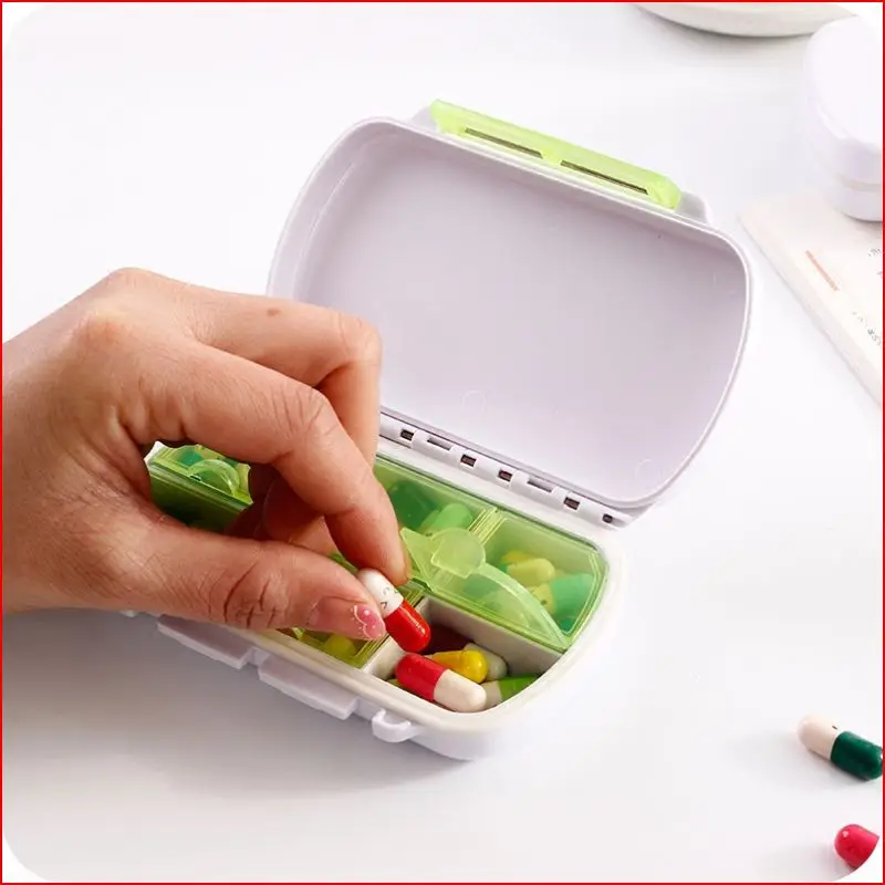 

High Quality Sealed Pill Cases Compartment Storage Box Daily Medicine Pill Case Container Outdoor Travel Portable 6 Grid