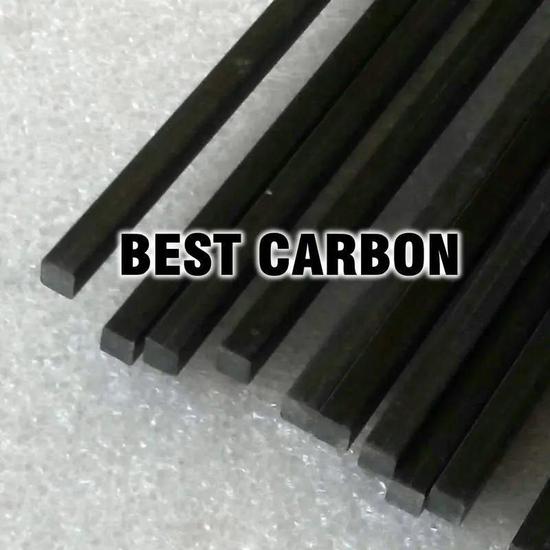 6.0mm  x 1000mm Pultruded Square Solid Carbon Fiber Rod