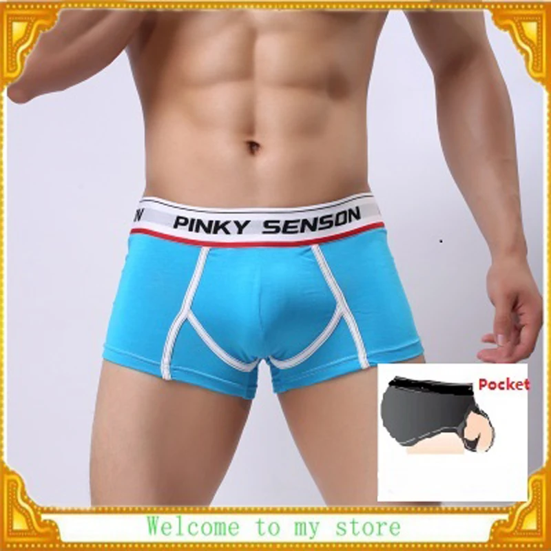 

PINKY SENSON 5pcs/lot Men's Three-Dimensional Penis Pouch Boxers Male Bulge Fitness Underpants Gay Modal Sleepwear S M L XL XXL