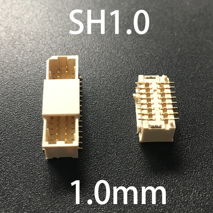 SH1.0 1.0mm Pitch 2*6P 2x6P 2*8P 2x8P 2*10P 2x10P 12 16 20 Pins Vertical Patch SMD SMT Female Socket Terminal Wafer Connector