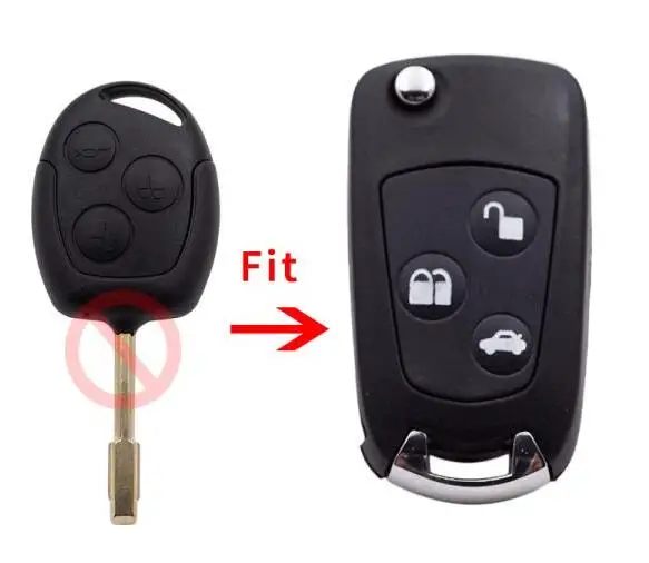 

3 Buttons Blank Modified Flip Remote Key Shell For Ford Mondeo White button